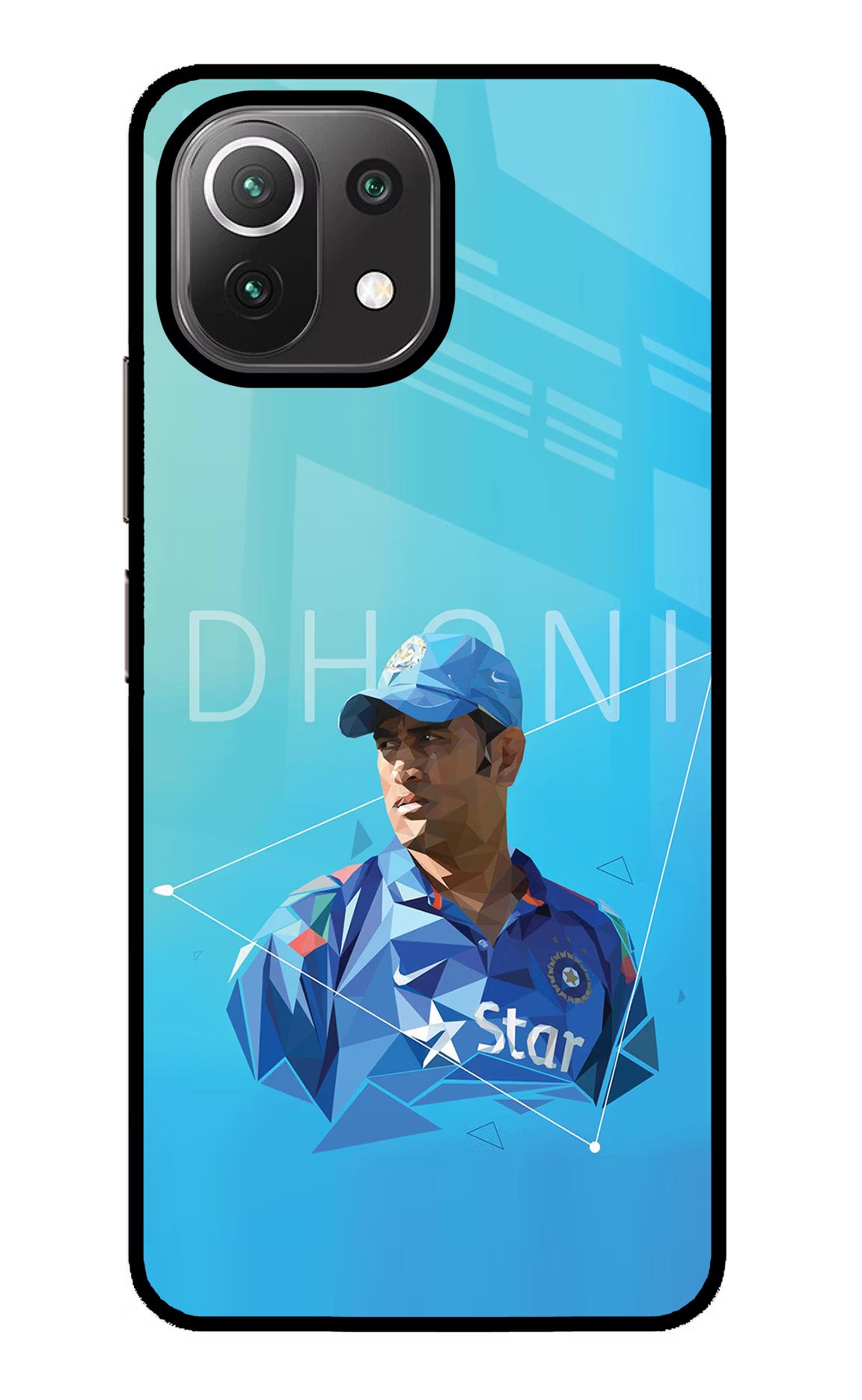 Dhoni Artwork Mi 11 Lite NE 5G Glass Case - Dhoni Artwork Mi 11 Lite NE 5G Glass Case Dhoni Artwork Mi 11 Lite NE 5G Glass Case