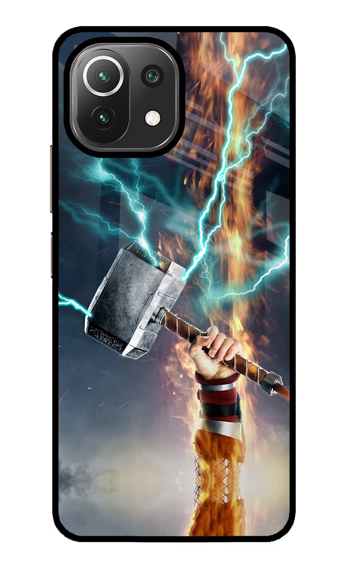 Thor Hammer Mjolnir Mi 11 Lite NE 5G Back Cover - Thor Hammer Mjolnir Mi 11 Lite NE 5G Glass Case Back Cover by Casekaro Thor Hammer Mjolnir Mi 11 Lite NE 5G Glass Case Back Cover by Casekaro