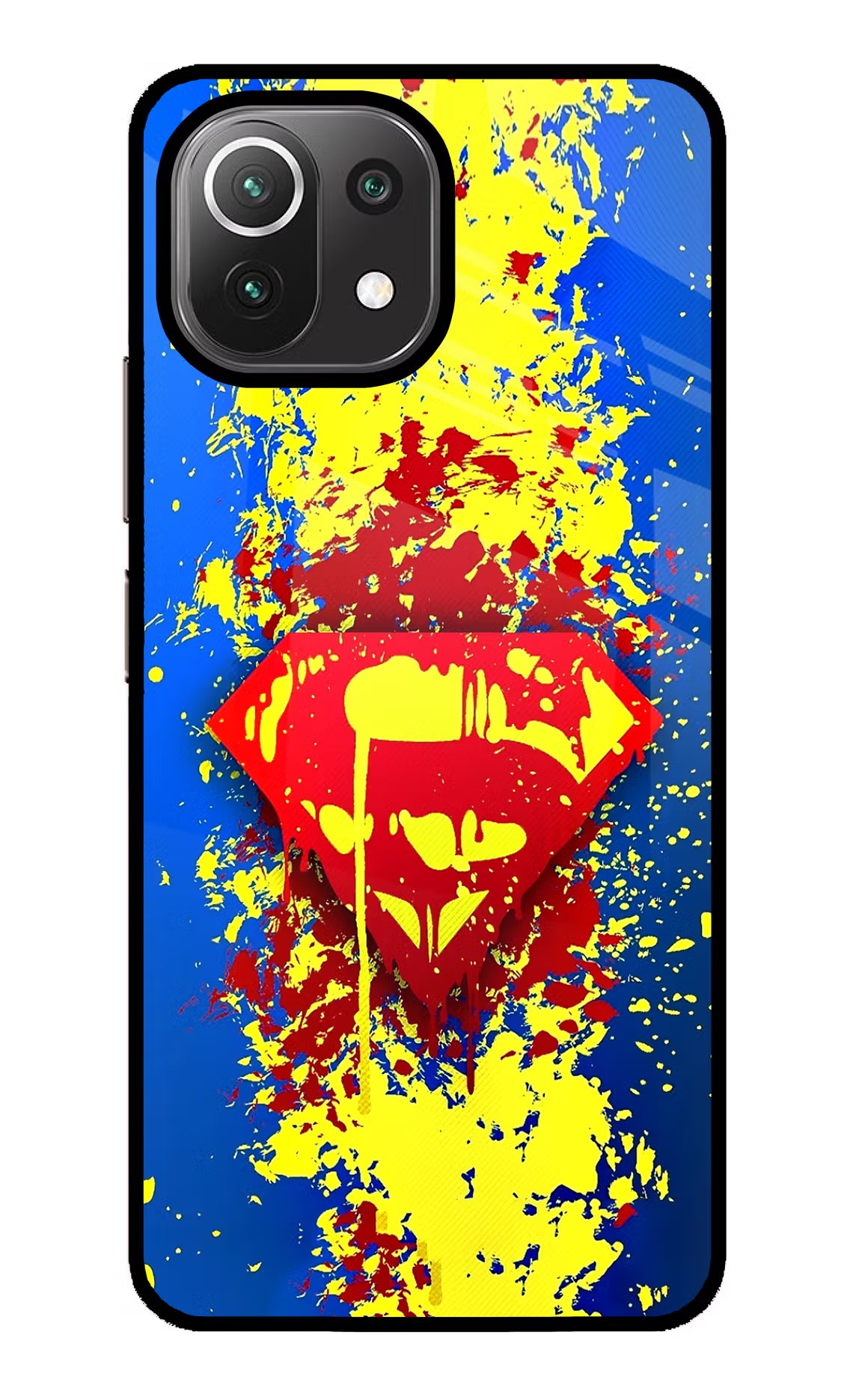Superman logo Mi 11 Lite NE 5G Back Cover - Superman logo Mi 11 Lite NE 5G Glass Case Back Cover by Casekaro Superman logo Mi 11 Lite NE 5G Glass Case Back Cover by Casekaro