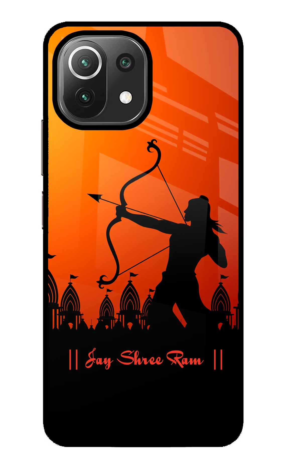 Lord Ram - 4 Mi 11 Lite NE 5G Back Cover - Lord Ram - 4 Mi 11 Lite NE 5G Glass Case Back Cover by Casekaro Lord Ram - 4 Mi 11 Lite NE 5G Glass Case Back Cover by Casekaro
