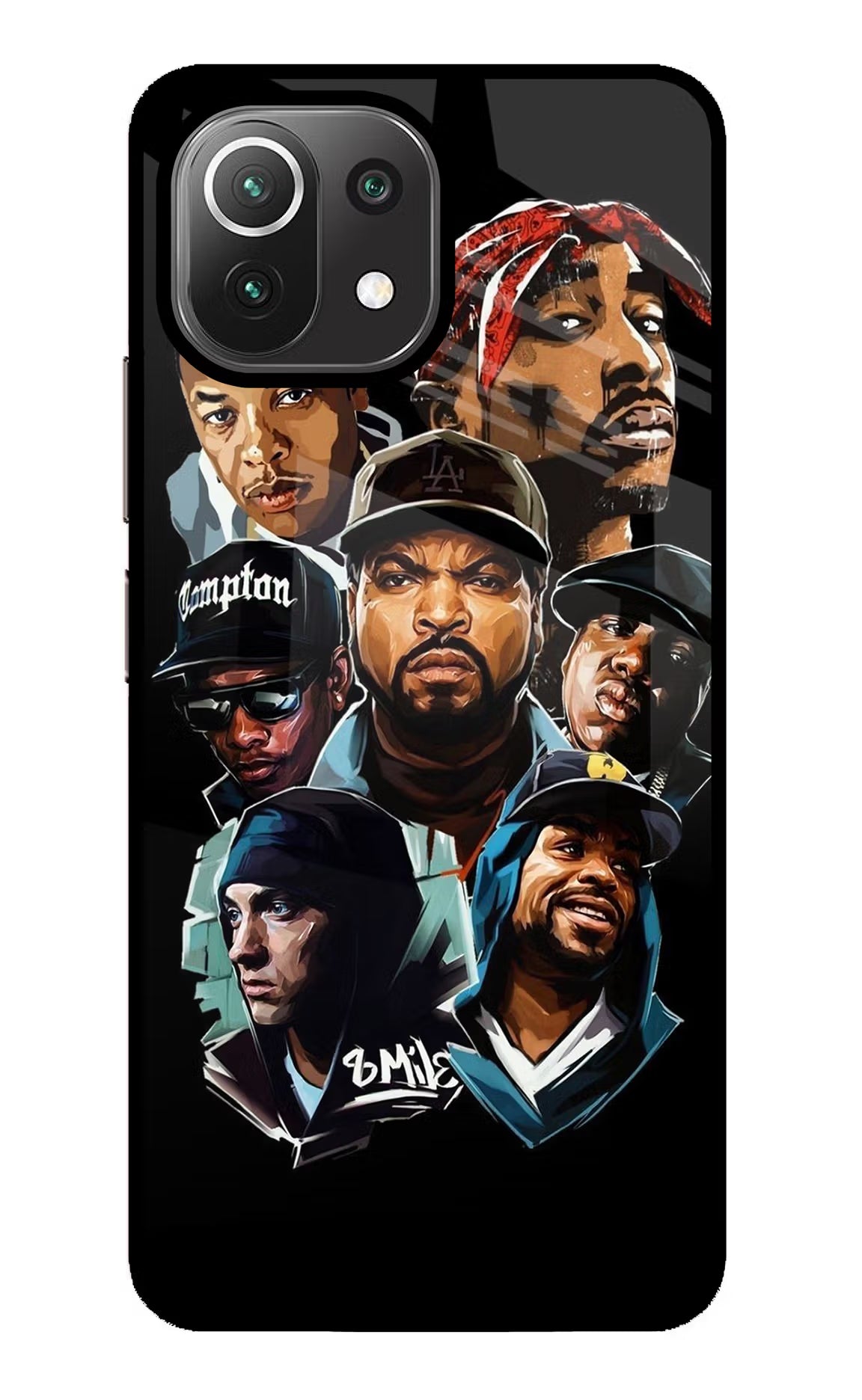 Rappers Mi 11 Lite NE 5G Back Cover - Rappers Mi 11 Lite NE 5G Glass Case Back Cover by Casekaro Rappers Mi 11 Lite NE 5G Glass Case Back Cover by Casekaro