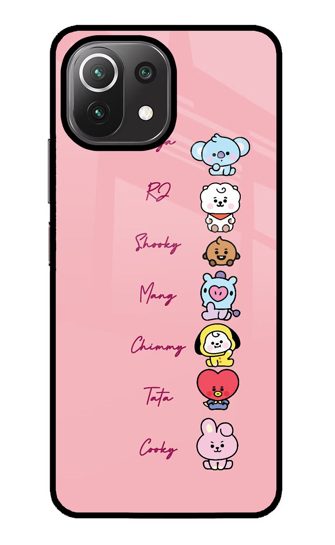 BTS names Mi 11 Lite NE 5G Back Cover - BTS names Mi 11 Lite NE 5G Glass Case Back Cover by Casekaro BTS names Mi 11 Lite NE 5G Glass Case Back Cover by Casekaro