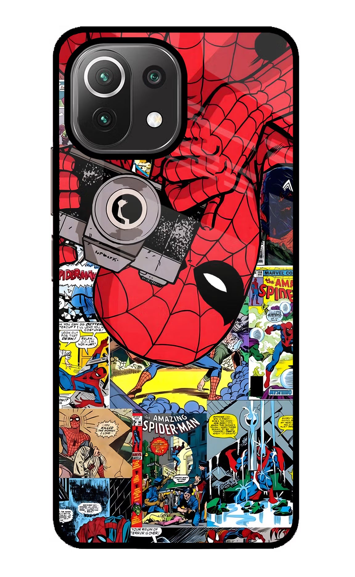 Spider Man Mi 11 Lite NE 5G Back Cover - Spider Man Mi 11 Lite NE 5G Glass Case Back Cover by Casekaro Spider Man Mi 11 Lite NE 5G Glass Case Back Cover by Casekaro
