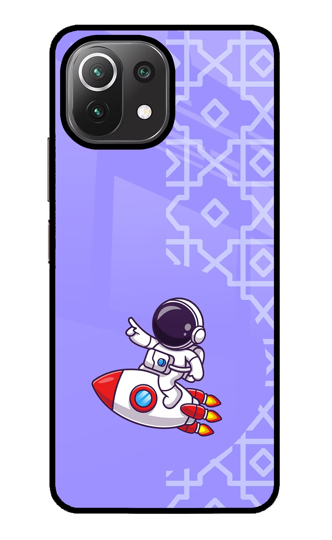 Cute Astronaut Mi 11 Lite NE 5G Back Cover - Cute Astronaut Mi 11 Lite NE 5G Glass Case Back Cover by Casekaro Cute Astronaut Mi 11 Lite NE 5G Glass Case Back Cover by Casekaro