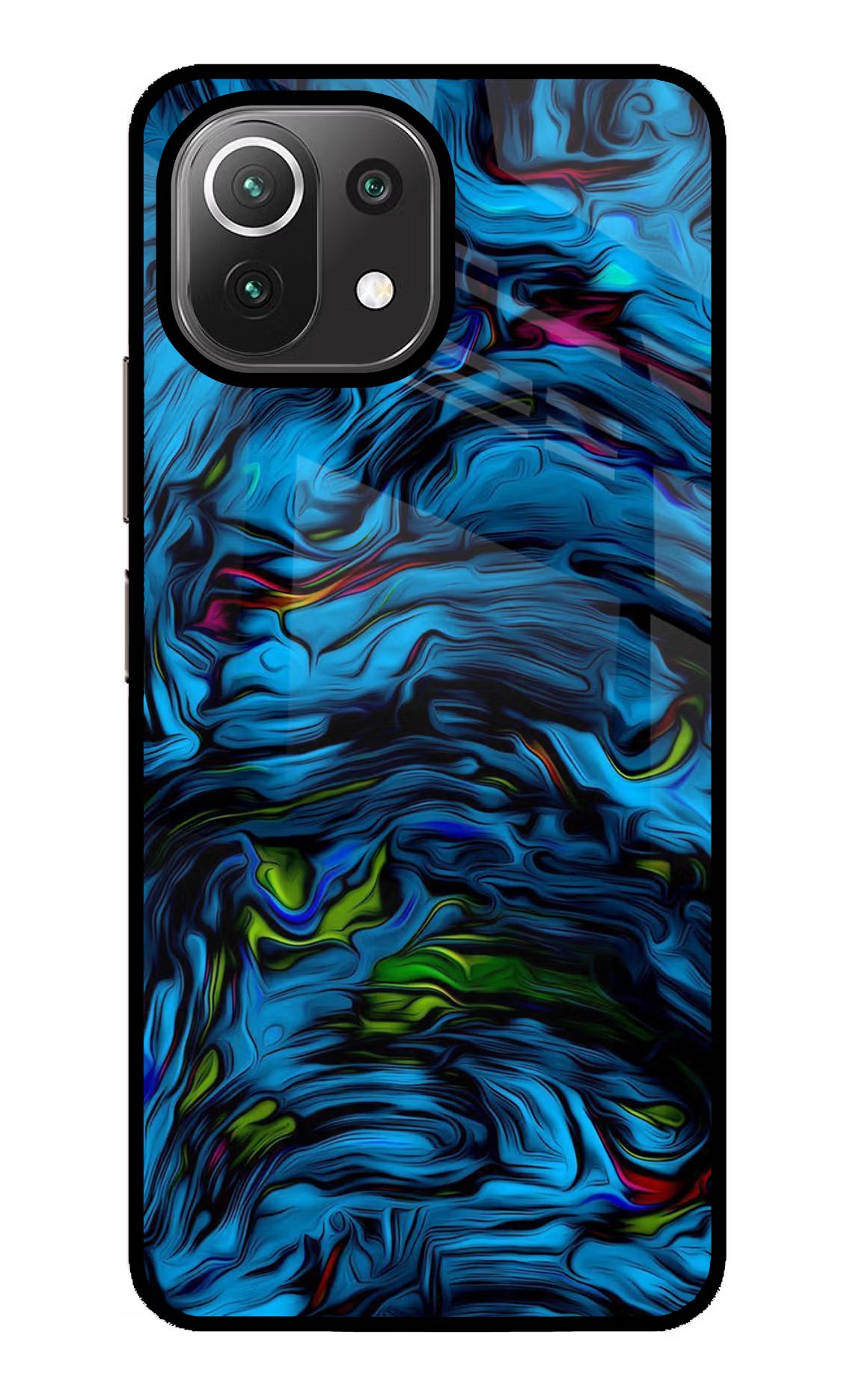 Dark Blue Abstract Mi 11 Lite NE 5G Back Cover - Dark Blue Abstract Mi 11 Lite NE 5G Glass Case Back Cover by Casekaro Dark Blue Abstract Mi 11 Lite NE 5G Glass Case Back Cover by Casekaro