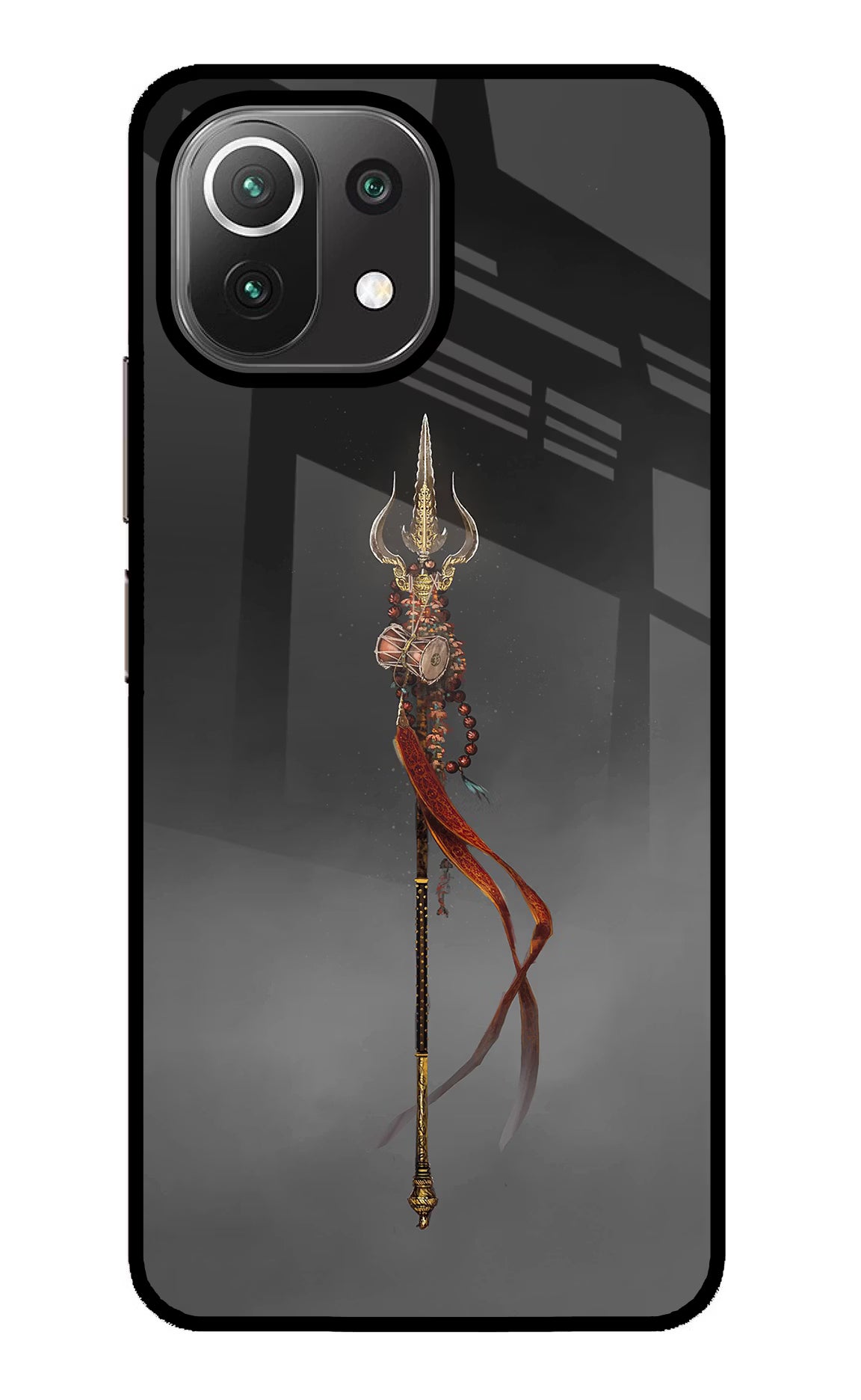 Shiv Trishul Mi 11 Lite NE 5G Back Cover - Shiv Trishul Mi 11 Lite NE 5G Glass Case Back Cover by Casekaro Shiv Trishul Mi 11 Lite NE 5G Glass Case Back Cover by Casekaro