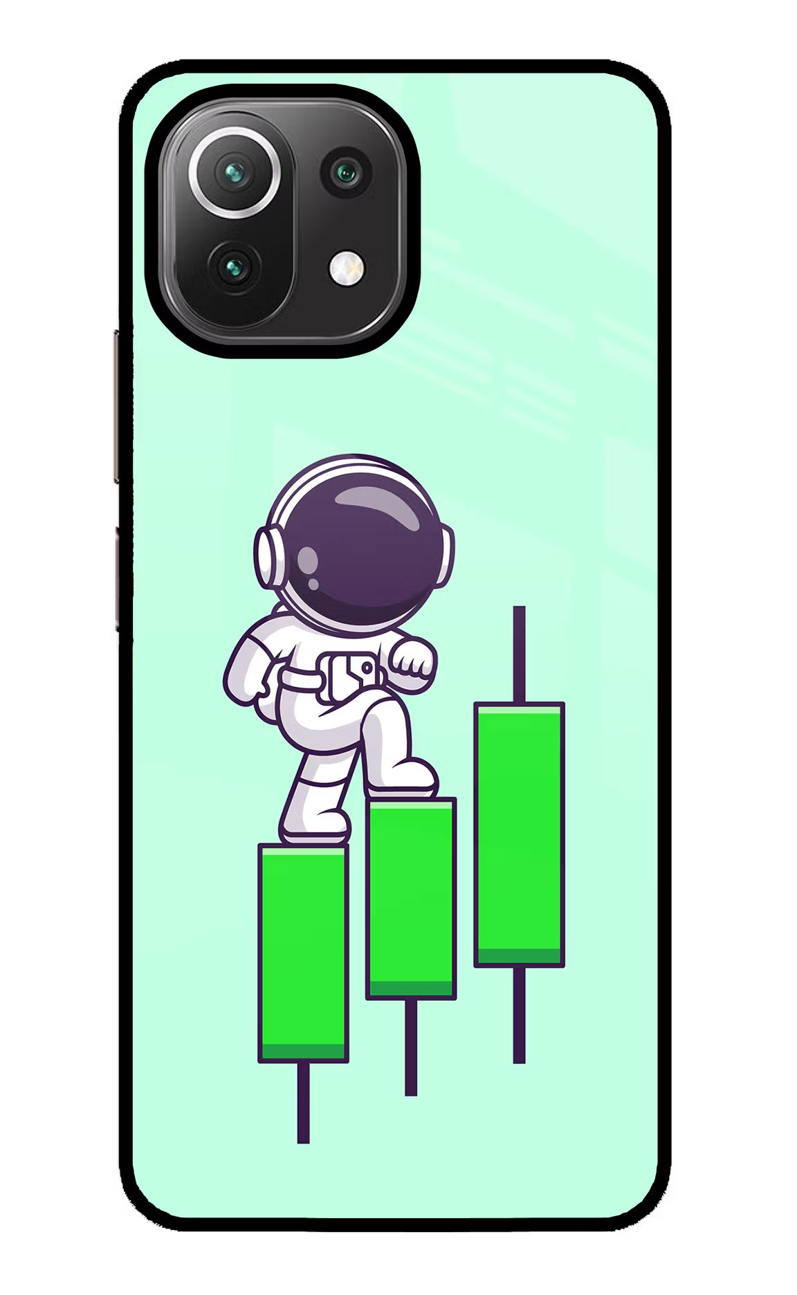 Astronaut Trader Mi 11 Lite NE 5G Back Cover - Astronaut Trader Mi 11 Lite NE 5G Glass Case Back Cover by Casekaro Astronaut Trader Mi 11 Lite NE 5G Glass Case Back Cover by Casekaro