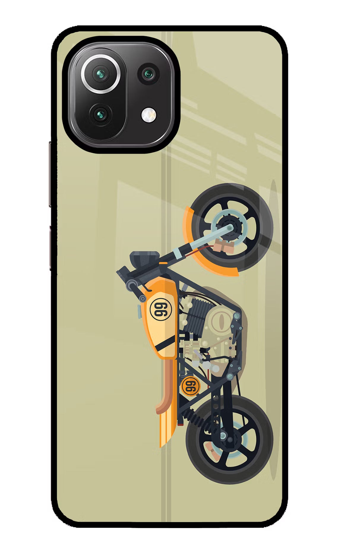 Vertical Speedster Mi 11 Lite NE 5G Back Cover - Vertical Speedster Mi 11 Lite NE 5G Glass Case Back Cover by Casekaro Vertical Speedster Mi 11 Lite NE 5G Glass Case Back Cover by Casekaro