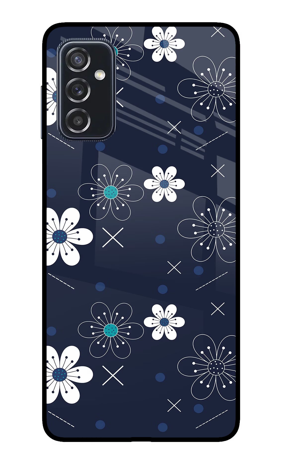 Flowers Samsung M52 5G Back Cover - Flowers Samsung M52 5G Glass Case Back Cover by Casekaro Flowers Samsung M52 5G Glass Case Back Cover by Casekaro