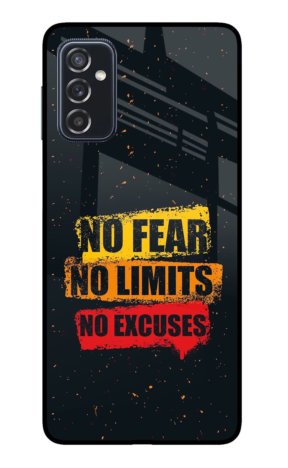 No Fear No Limits No Excuse Samsung M52 5G Back Cover - No Fear No Limits No Excuse Samsung M52 5G Glass Case Back Cover by Casekaro No Fear No Limits No Excuse Samsung M52 5G Glass Case Back Cover by Casekaro