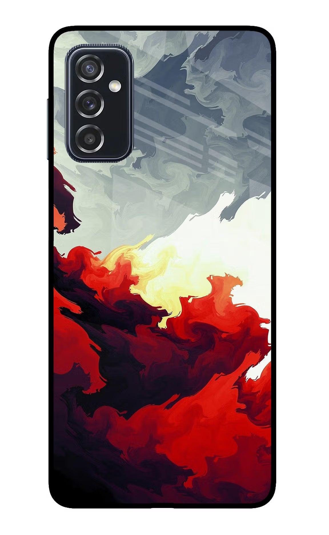 Fire Cloud Samsung M52 5G Back Cover - Fire Cloud Samsung M52 5G Glass Case Back Cover by Casekaro Fire Cloud Samsung M52 5G Glass Case Back Cover by Casekaro