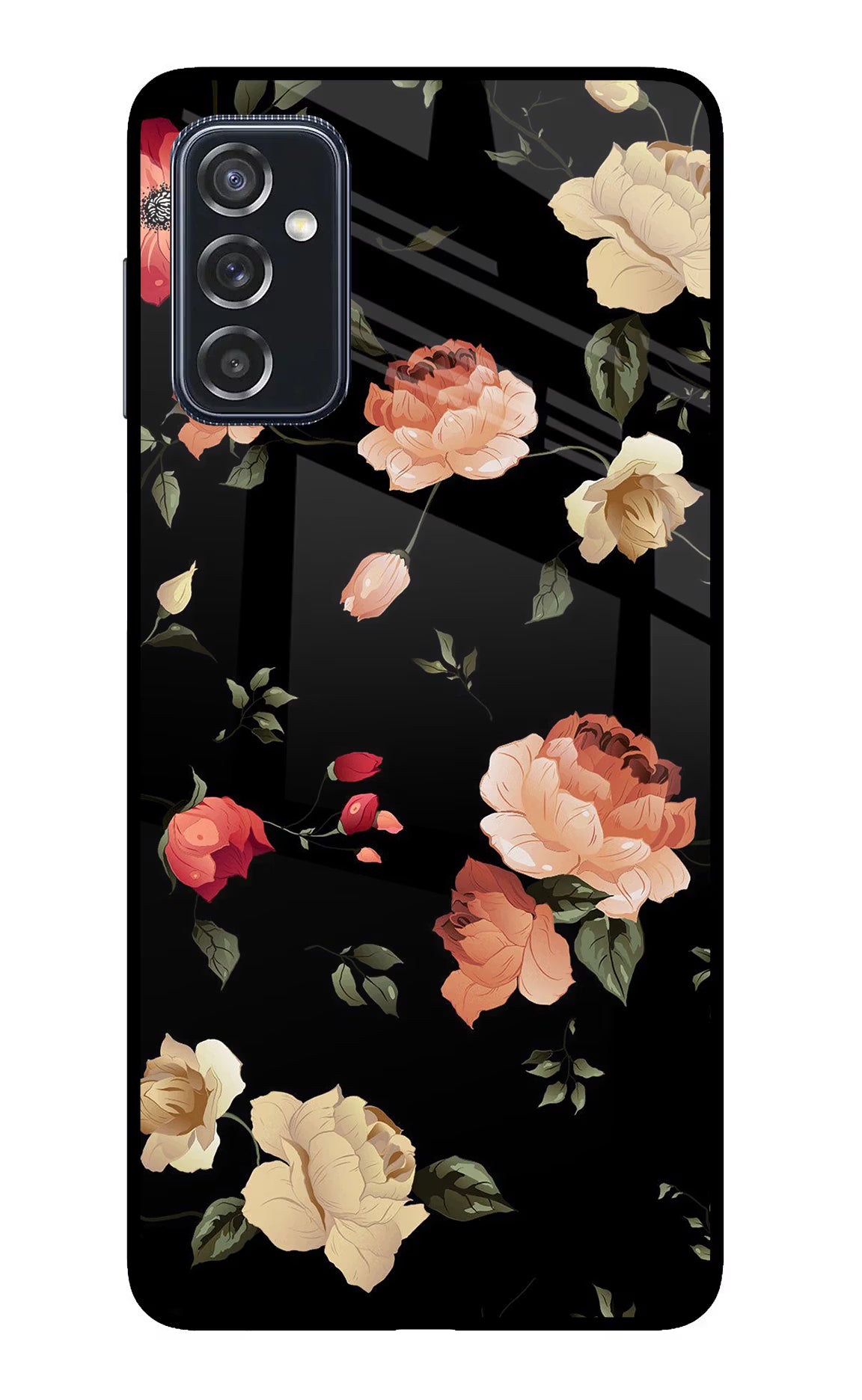 Flowers Samsung M52 5G Glass Case - Flowers Samsung M52 5G Glass Case Flowers Samsung M52 5G Glass Case