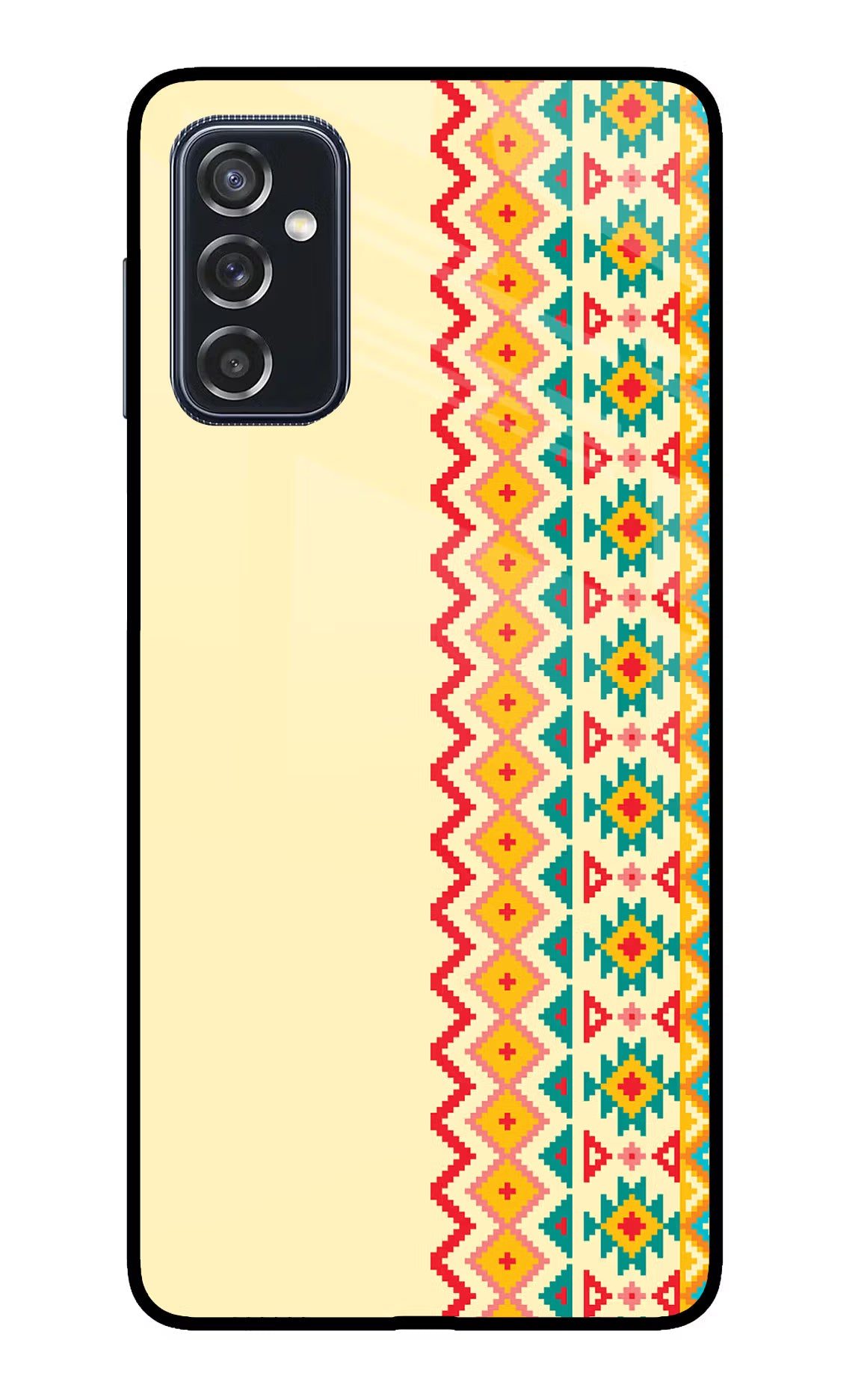 Ethnic Seamless Samsung M52 5G Back Cover - Ethnic Seamless Samsung M52 5G Glass Case Back Cover by Casekaro Ethnic Seamless Samsung M52 5G Glass Case Back Cover by Casekaro