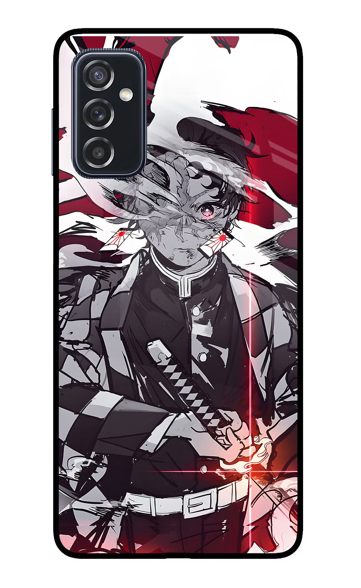 Demon Slayer Samsung M52 5G Back Cover - Demon Slayer Samsung M52 5G Glass Case Back Cover by Casekaro Demon Slayer Samsung M52 5G Glass Case Back Cover by Casekaro