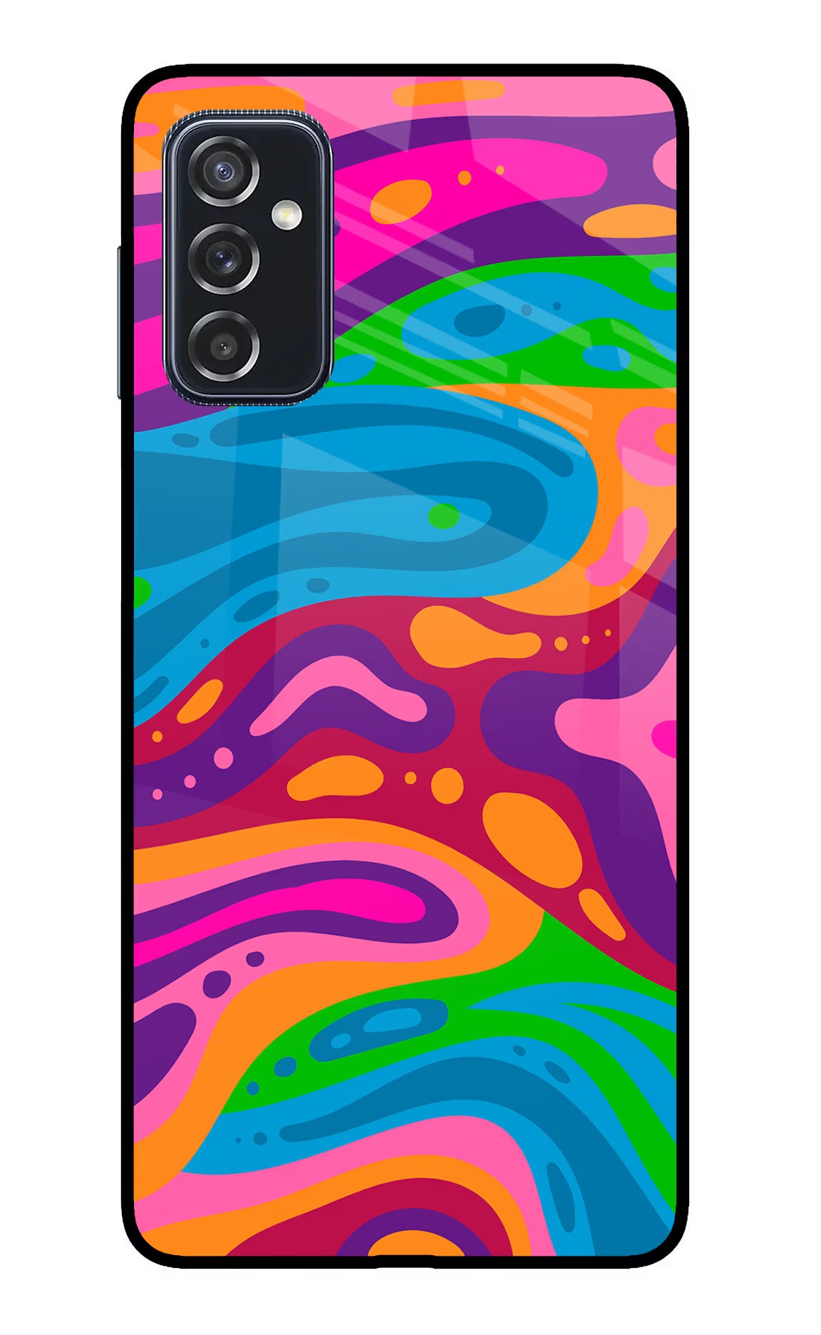 Trippy Pattern Samsung M52 5G Back Cover - Trippy Pattern Samsung M52 5G Glass Case Back Cover by Casekaro Trippy Pattern Samsung M52 5G Glass Case Back Cover by Casekaro