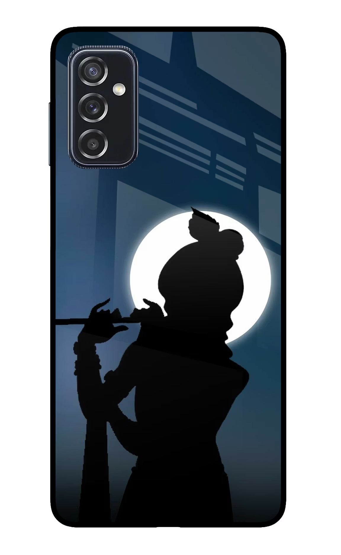 Shri Krishna Silhouette Samsung M52 5G Back Cover - Shri Krishna Silhouette Samsung M52 5G Glass Case Back Cover by Casekaro Shri Krishna Silhouette Samsung M52 5G Glass Case Back Cover by Casekaro