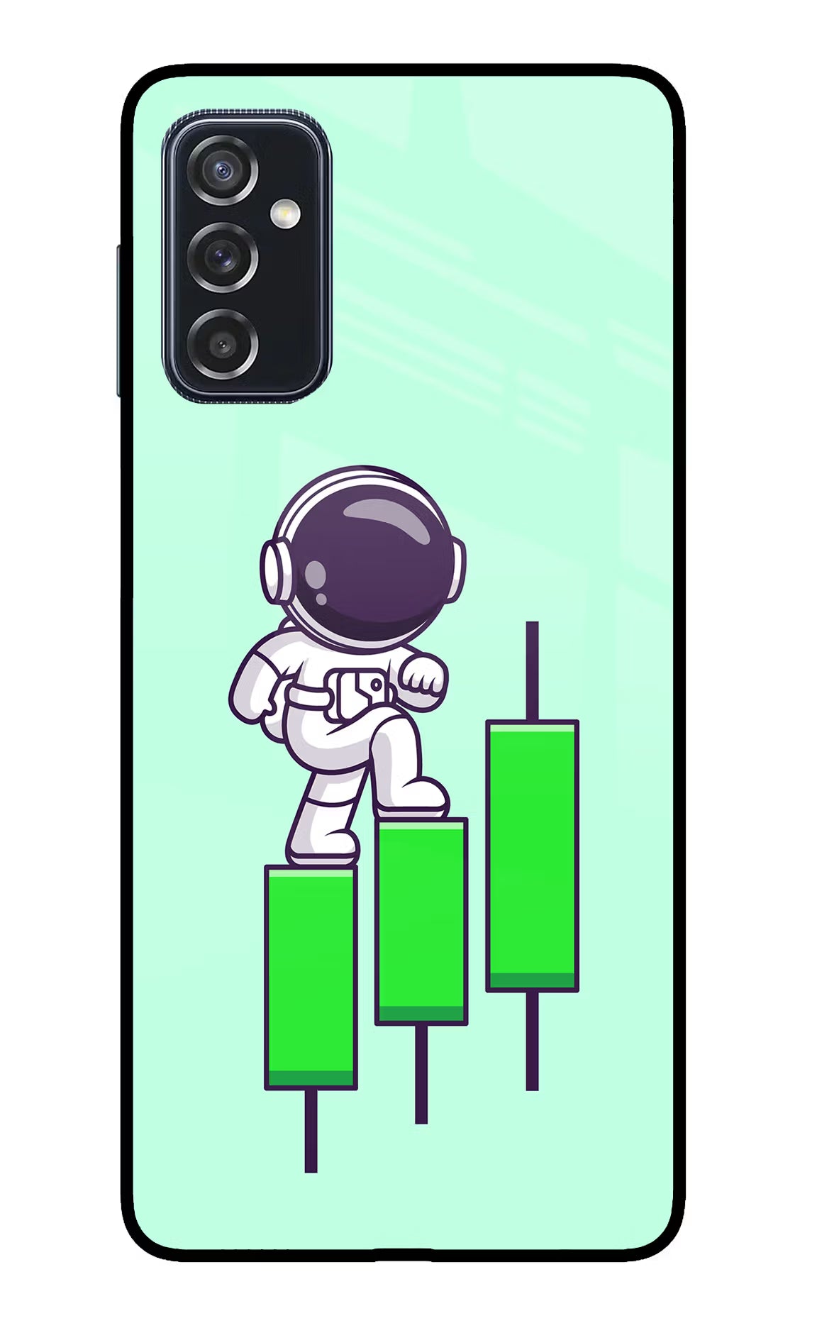 Astronaut Trader Samsung M52 5G Back Cover - Astronaut Trader Samsung M52 5G Glass Case Back Cover by Casekaro Astronaut Trader Samsung M52 5G Glass Case Back Cover by Casekaro