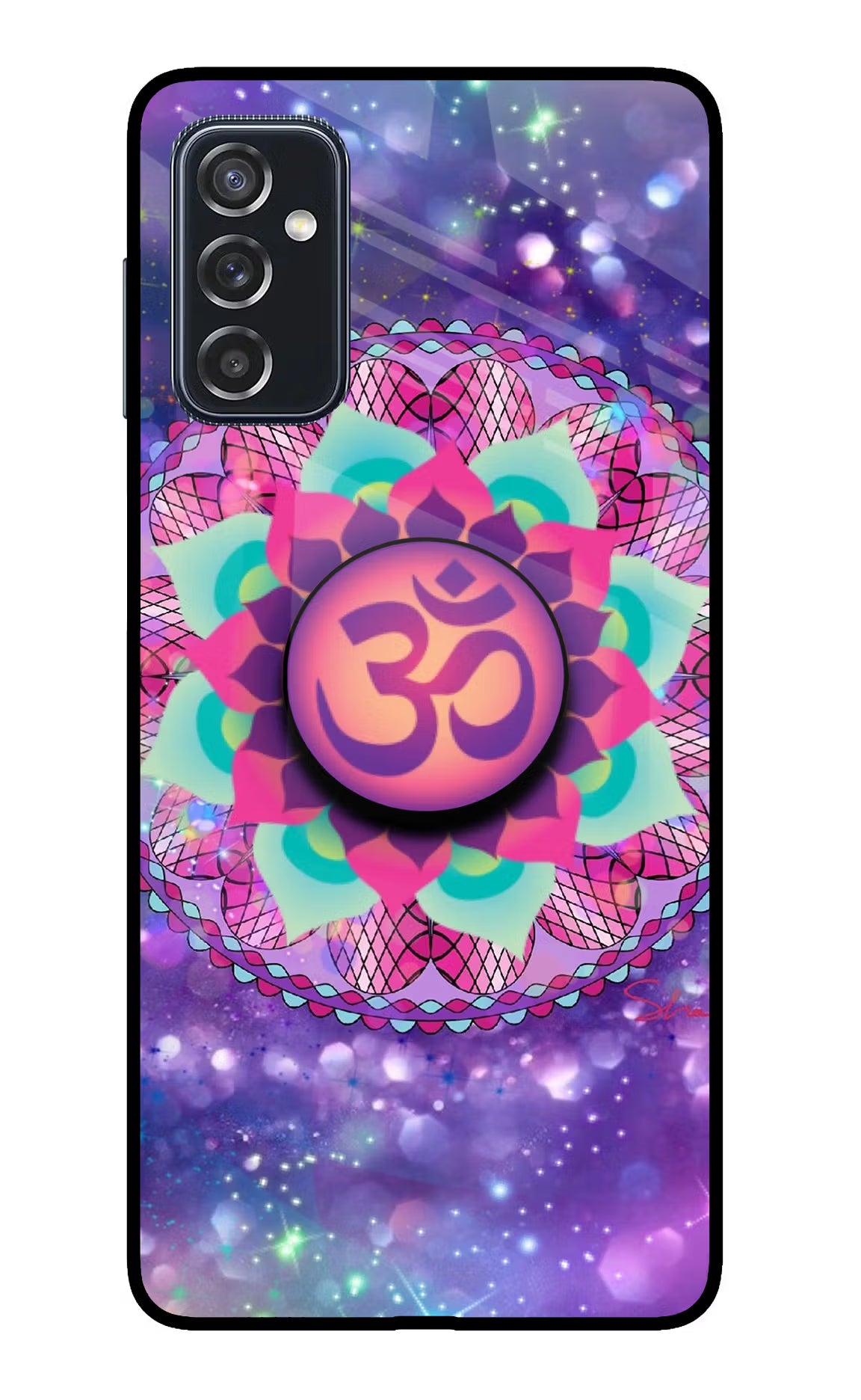 Om Purple Samsung M52 5G Glass Case - Om Purple Samsung M52 5G Glass Case Om Purple Samsung M52 5G Glass Case