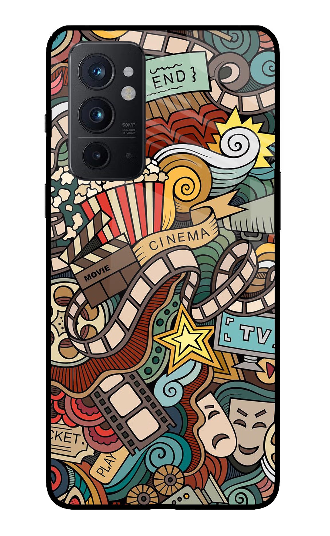 Cinema Abstract Oneplus 9RT Back Cover - Cinema Abstract Oneplus 9RT Glass Case Back Cover by Casekaro Cinema Abstract Oneplus 9RT Glass Case Back Cover by Casekaro