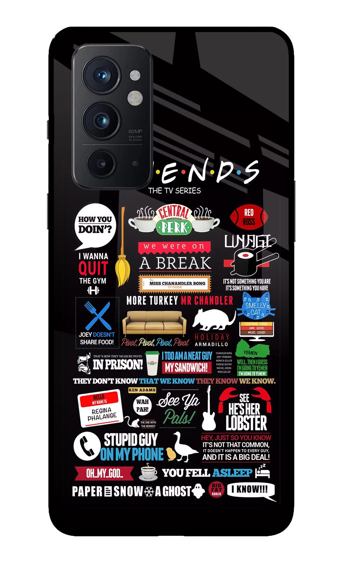 FRIENDS Oneplus 9RT Back Cover - FRIENDS Oneplus 9RT Glass Case Back Cover by Casekaro FRIENDS Oneplus 9RT Glass Case Back Cover by Casekaro