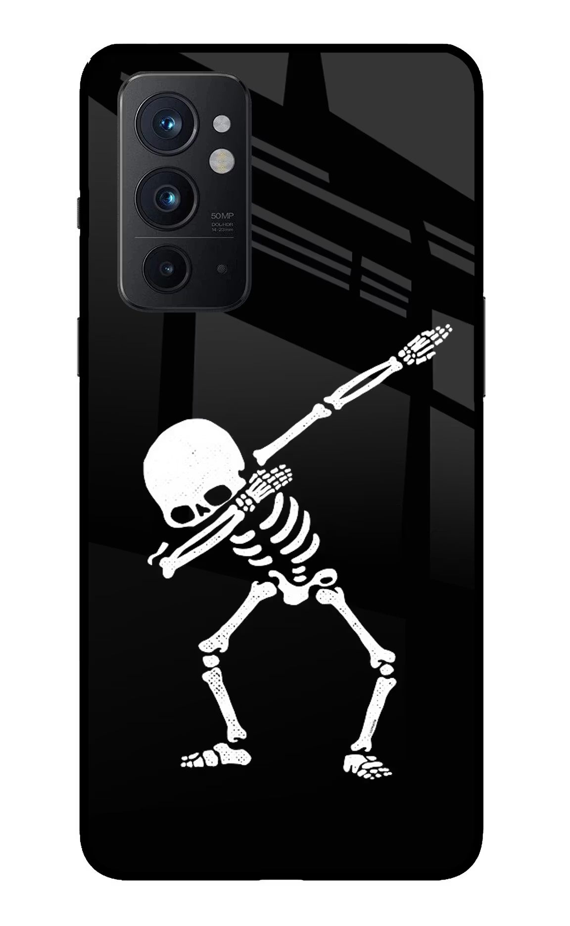 Dabbing Skeleton Art Oneplus 9RT Back Cover - Dabbing Skeleton Art Oneplus 9RT Glass Case Back Cover by Casekaro Dabbing Skeleton Art Oneplus 9RT Glass Case Back Cover by Casekaro