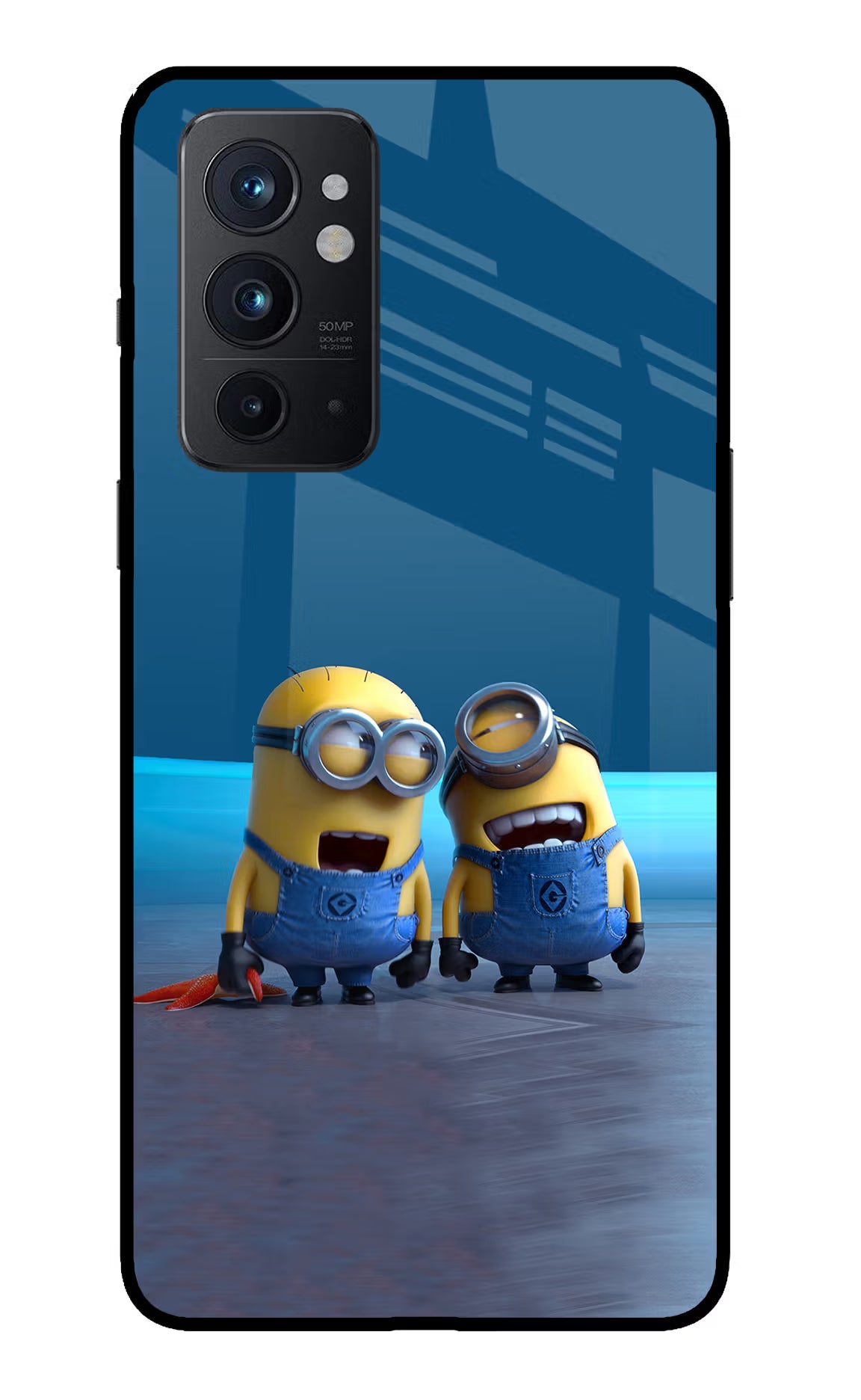 Minion Laughing Oneplus 9RT Back Cover - Minion Laughing Oneplus 9RT Glass Case Back Cover by Casekaro Minion Laughing Oneplus 9RT Glass Case Back Cover by Casekaro