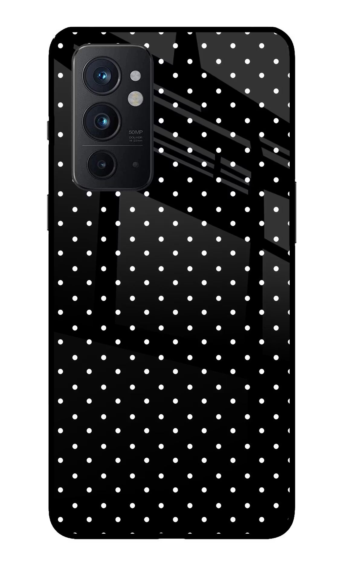 White Dots Oneplus 9RT Back Cover - White Dots Oneplus 9RT Glass Case Back Cover by Casekaro White Dots Oneplus 9RT Glass Case Back Cover by Casekaro