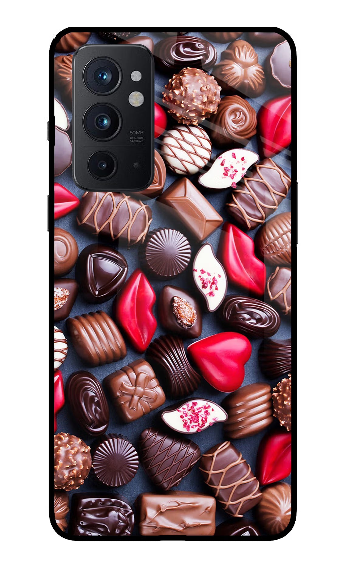 Chocolates Oneplus 9RT Back Cover - Chocolates Oneplus 9RT Glass Case Back Cover by Casekaro Chocolates Oneplus 9RT Glass Case Back Cover by Casekaro