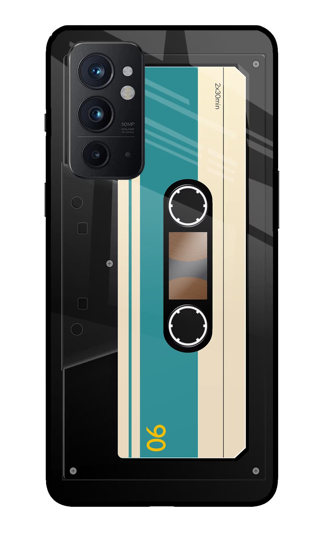 Cassette Oneplus 9RT Back Cover - Cassette Oneplus 9RT Glass Case Back Cover by Casekaro Cassette Oneplus 9RT Glass Case Back Cover by Casekaro