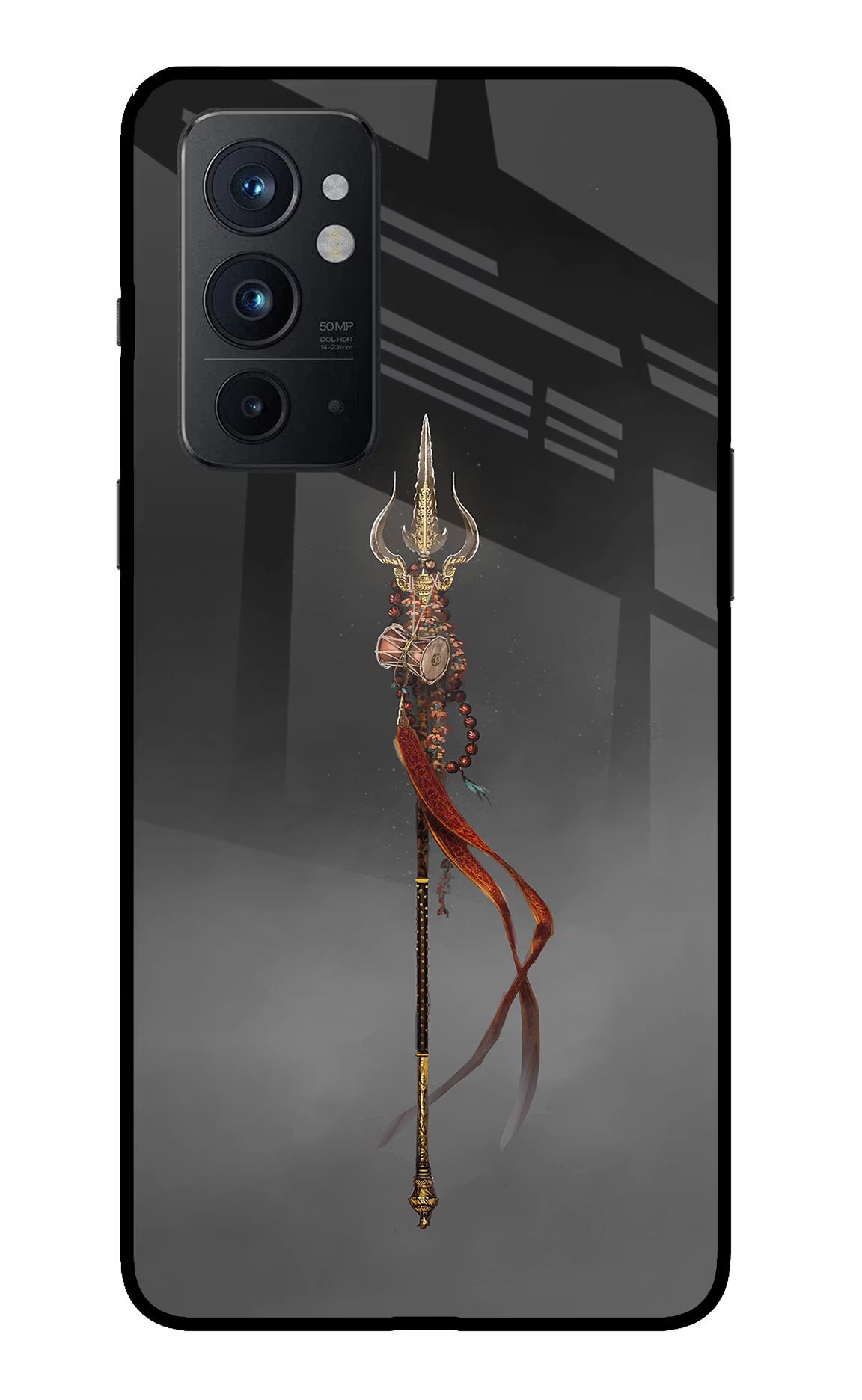 Shiv Trishul Oneplus 9RT Back Cover - Shiv Trishul Oneplus 9RT Glass Case Back Cover by Casekaro Shiv Trishul Oneplus 9RT Glass Case Back Cover by Casekaro