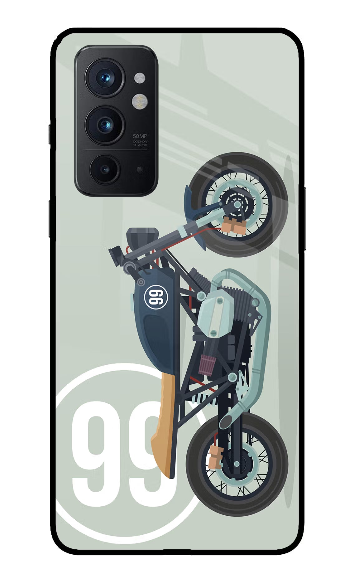 Classic Cafe Racer 99 Oneplus 9RT Back Cover - Classic Cafe Racer 99 Oneplus 9RT Glass Case Back Cover by Casekaro Classic Cafe Racer 99 Oneplus 9RT Glass Case Back Cover by Casekaro
