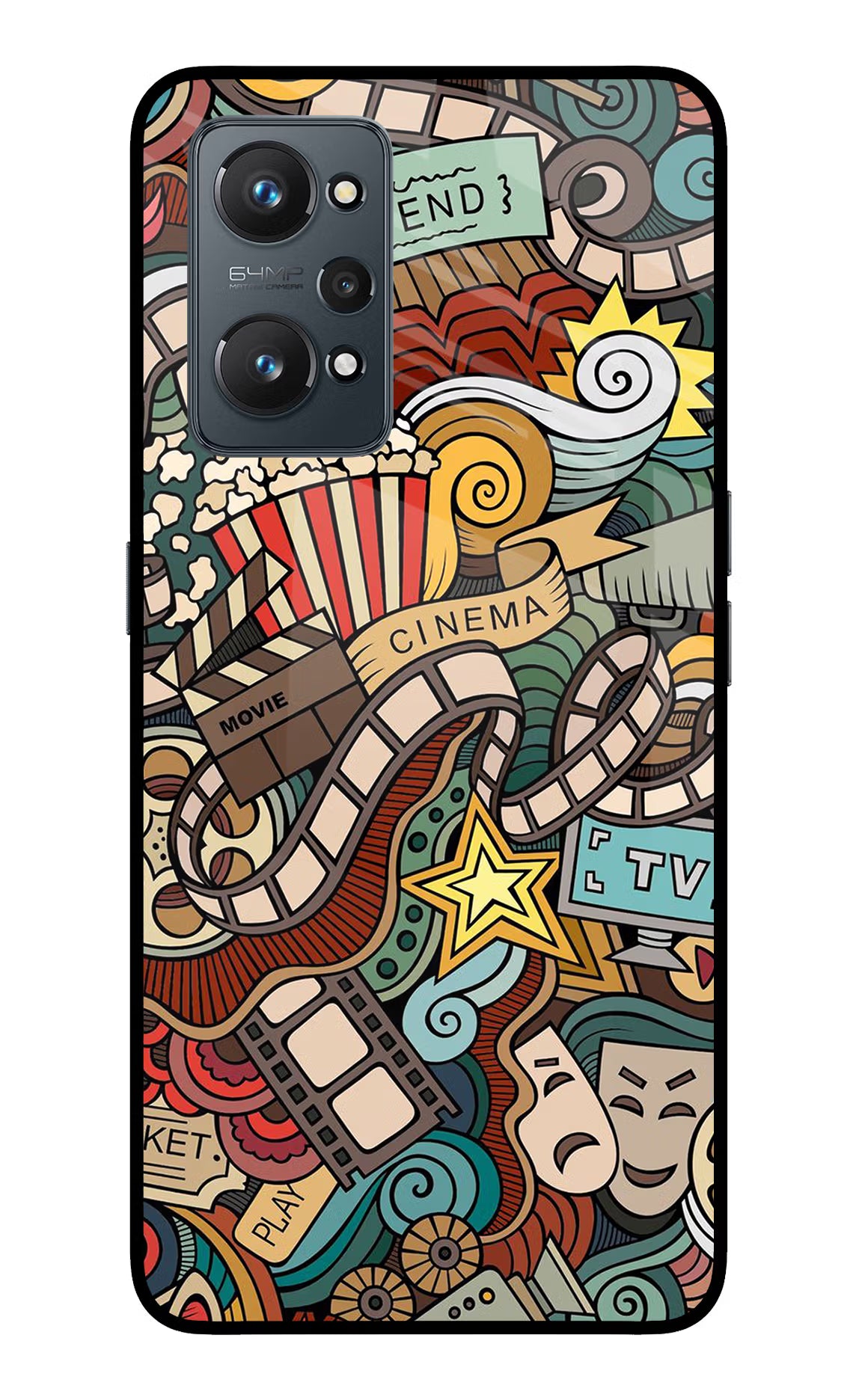 Cinema Abstract Realme GT NEO 2/Neo 3T Back Cover - Cinema Abstract Realme GT NEO 2/Neo 3T Glass Case Back Cover by Casekaro Cinema Abstract Realme GT NEO 2/Neo 3T Glass Case Back Cover by Casekaro