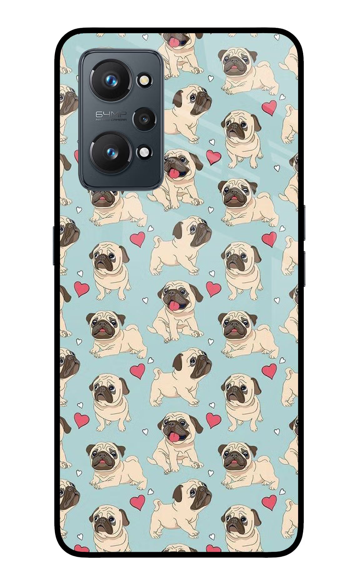 Pug Dog Realme GT NEO 2/Neo 3T Back Cover - Pug Dog Realme GT NEO 2/Neo 3T Glass Case Back Cover by Casekaro Pug Dog Realme GT NEO 2/Neo 3T Glass Case Back Cover by Casekaro