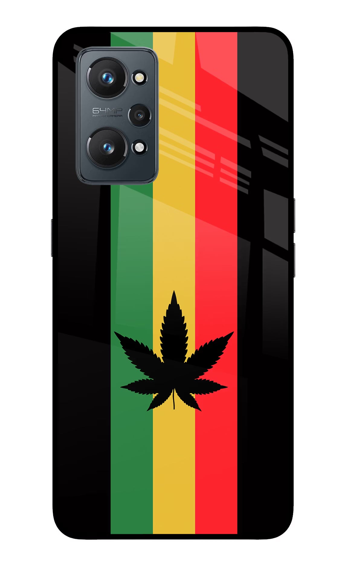 Weed Flag Realme GT NEO 2/Neo 3T Back Cover - Weed Flag Realme GT NEO 2/Neo 3T Glass Case Back Cover by Casekaro Weed Flag Realme GT NEO 2/Neo 3T Glass Case Back Cover by Casekaro
