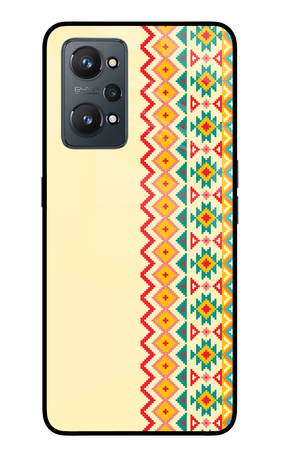 Ethnic Seamless Realme GT NEO 2/Neo 3T Back Cover - Ethnic Seamless Realme GT NEO 2/Neo 3T Glass Case Back Cover by Casekaro Ethnic Seamless Realme GT NEO 2/Neo 3T Glass Case Back Cover by Casekaro