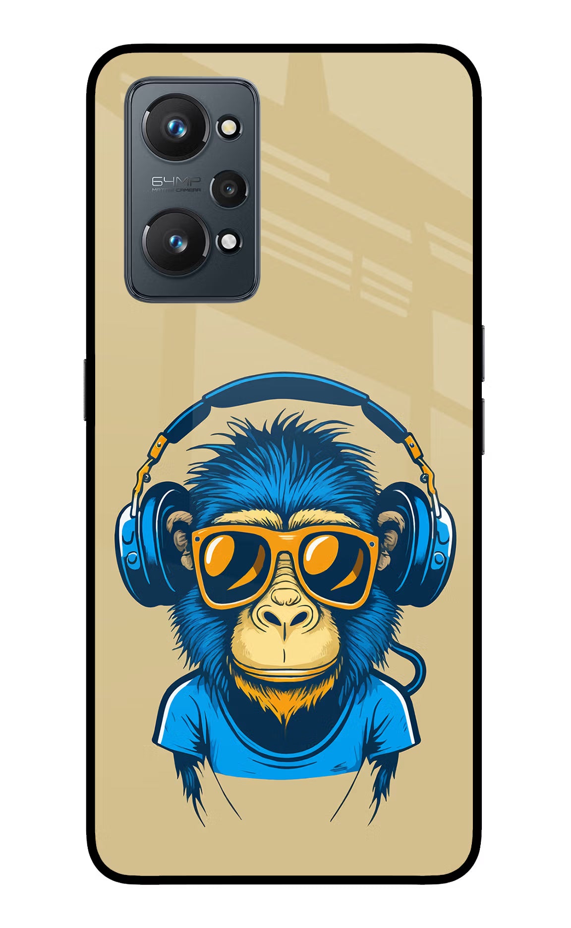 Monkey Headphone Realme GT NEO 2/Neo 3T Glass Case - Monkey Headphone Realme GT NEO 2/Neo 3T Glass Case Monkey Headphone Realme GT NEO 2/Neo 3T Glass Case