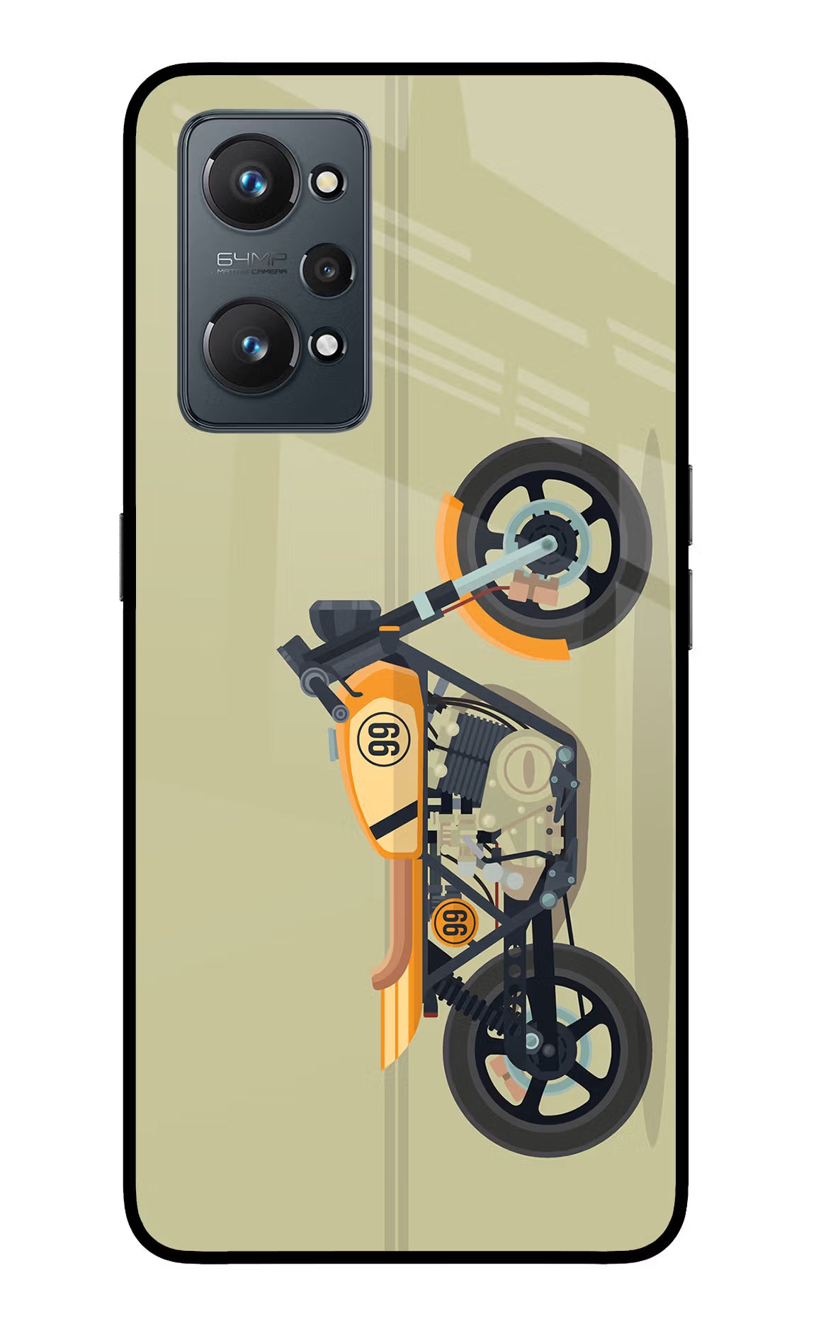 Vertical Speedster Realme GT NEO 2/Neo 3T Back Cover - Vertical Speedster Realme GT NEO 2/Neo 3T Glass Case Back Cover by Casekaro Vertical Speedster Realme GT NEO 2/Neo 3T Glass Case Back Cover by Casekaro