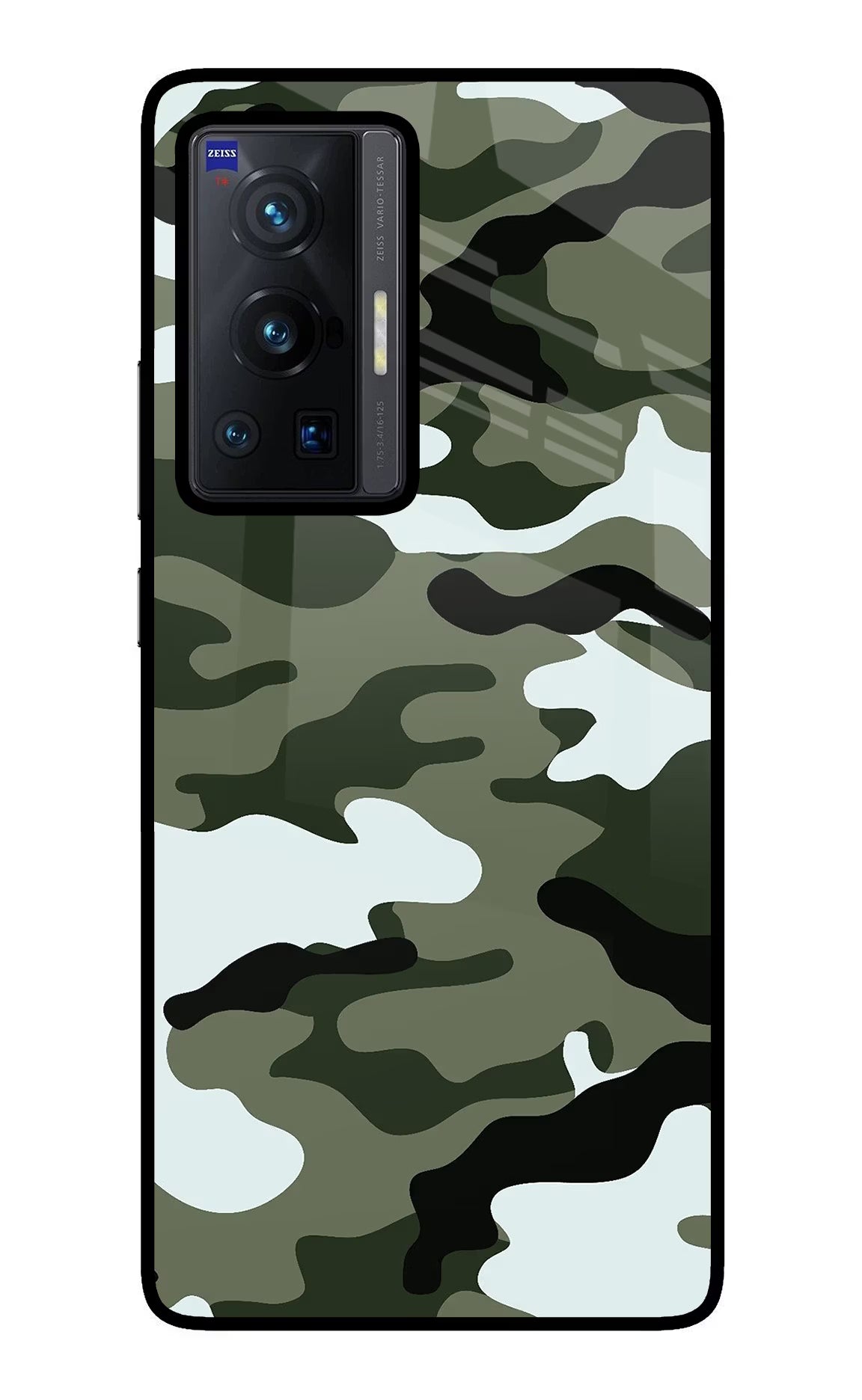 Camouflage Vivo X70 Pro Back Cover - Camouflage Vivo X70 Pro Glass Case Back Cover by Casekaro Camouflage Vivo X70 Pro Glass Case Back Cover by Casekaro