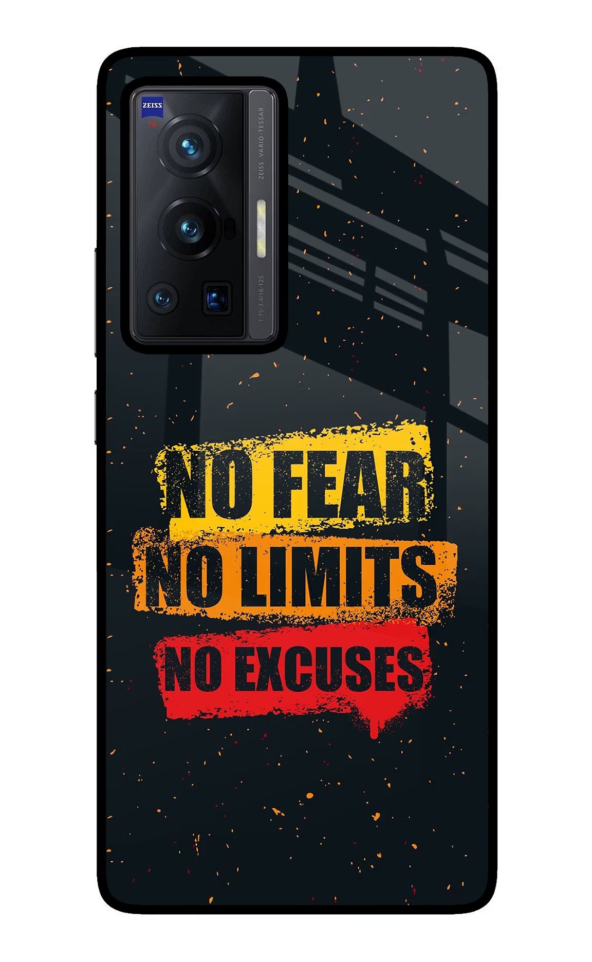 No Fear No Limits No Excuse Vivo X70 Pro Back Cover - No Fear No Limits No Excuse Vivo X70 Pro Glass Case Back Cover by Casekaro No Fear No Limits No Excuse Vivo X70 Pro Glass Case Back Cover by Casekaro