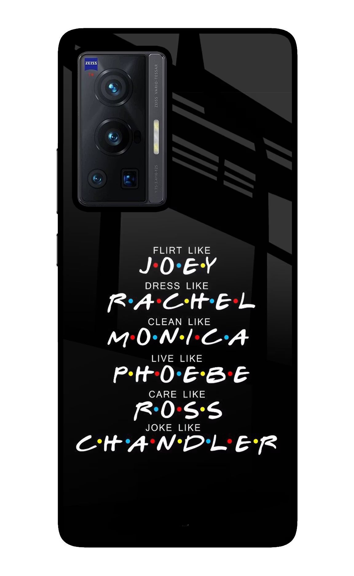 FRIENDS Character Vivo X70 Pro Back Cover - FRIENDS Character Vivo X70 Pro Glass Case Back Cover by Casekaro FRIENDS Character Vivo X70 Pro Glass Case Back Cover by Casekaro