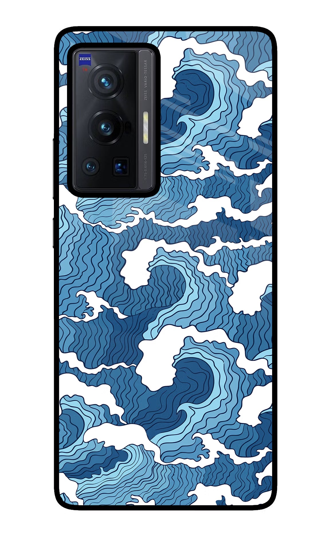 Blue Waves Vivo X70 Pro Back Cover - Blue Waves Vivo X70 Pro Glass Case Back Cover by Casekaro Blue Waves Vivo X70 Pro Glass Case Back Cover by Casekaro