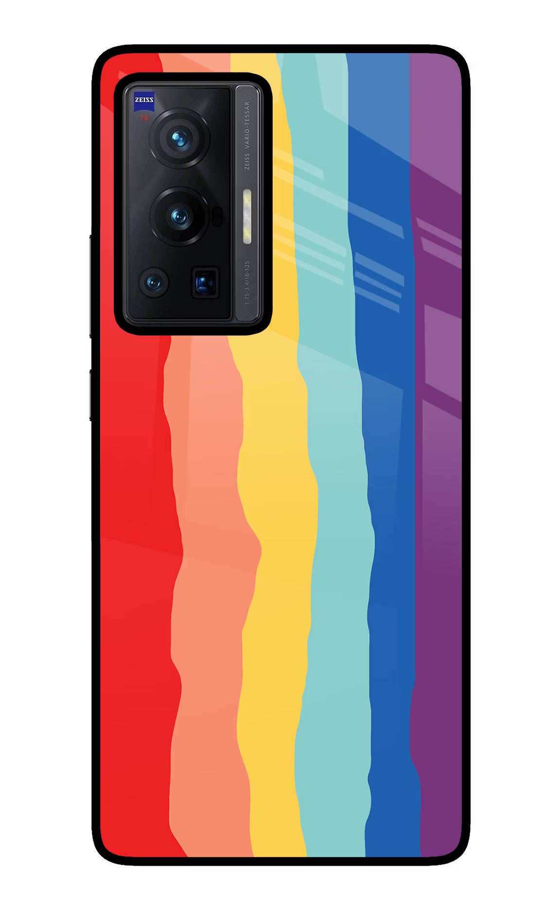 Rainbow Vivo X70 Pro Back Cover - Rainbow Vivo X70 Pro Glass Case Back Cover by Casekaro Rainbow Vivo X70 Pro Glass Case Back Cover by Casekaro