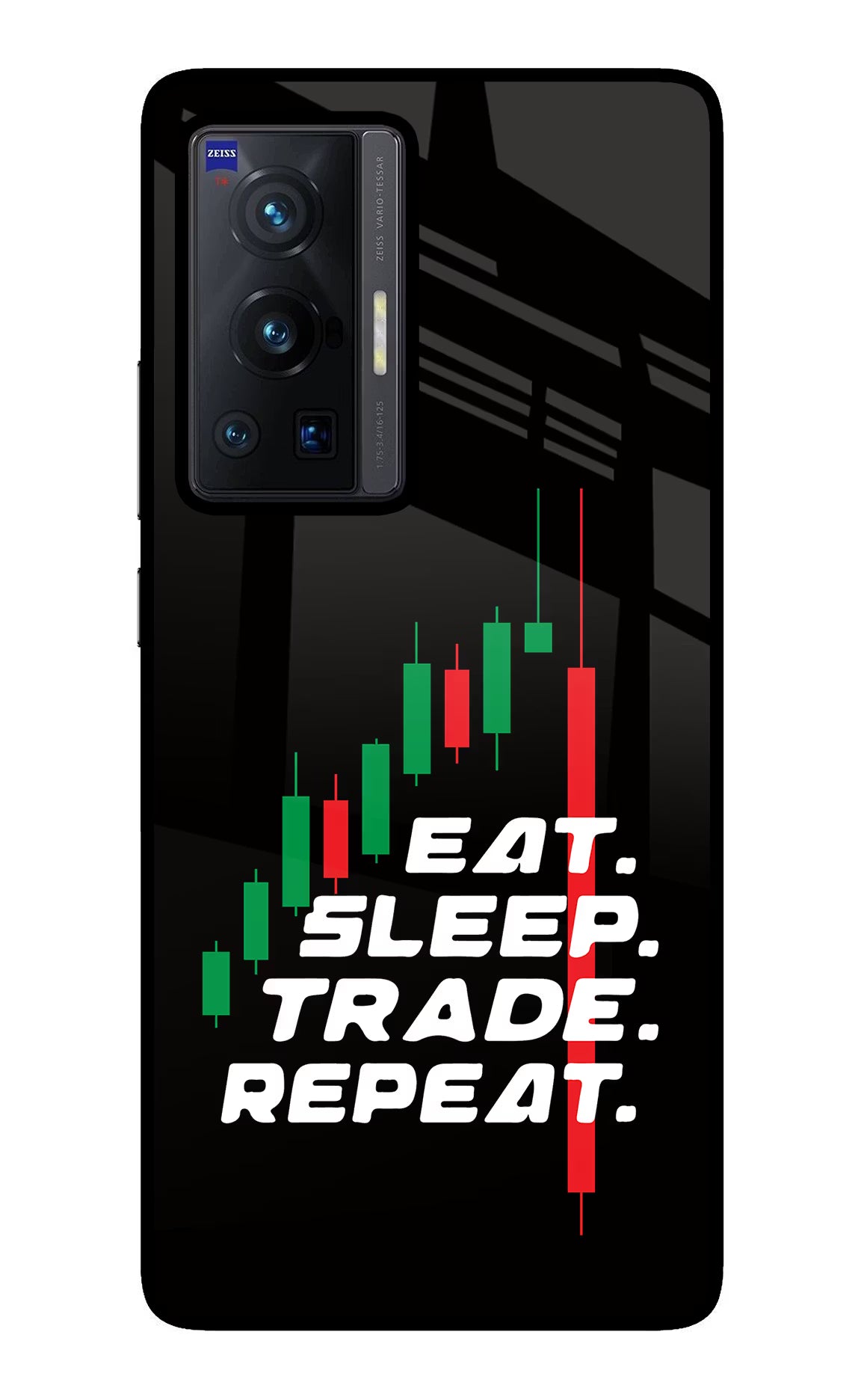 Eat Sleep Trade Repeat Vivo X70 Pro Glass Case - Eat Sleep Trade Repeat Vivo X70 Pro Glass Case Eat Sleep Trade Repeat Vivo X70 Pro Glass Case