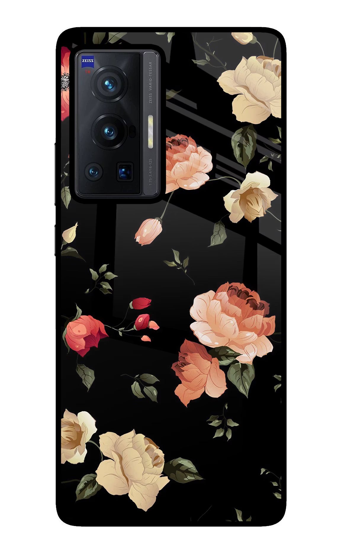 Flowers Vivo X70 Pro Back Cover - Flowers Vivo X70 Pro Glass Case Back Cover by Casekaro Flowers Vivo X70 Pro Glass Case Back Cover by Casekaro