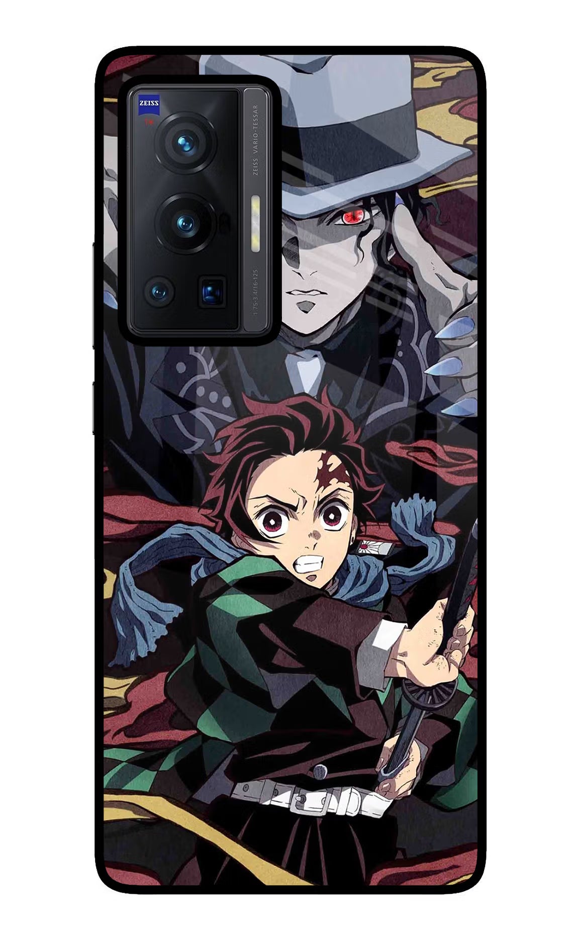 Demon Slayer Vivo X70 Pro Back Cover - Demon Slayer Vivo X70 Pro Glass Case Back Cover by Casekaro Demon Slayer Vivo X70 Pro Glass Case Back Cover by Casekaro
