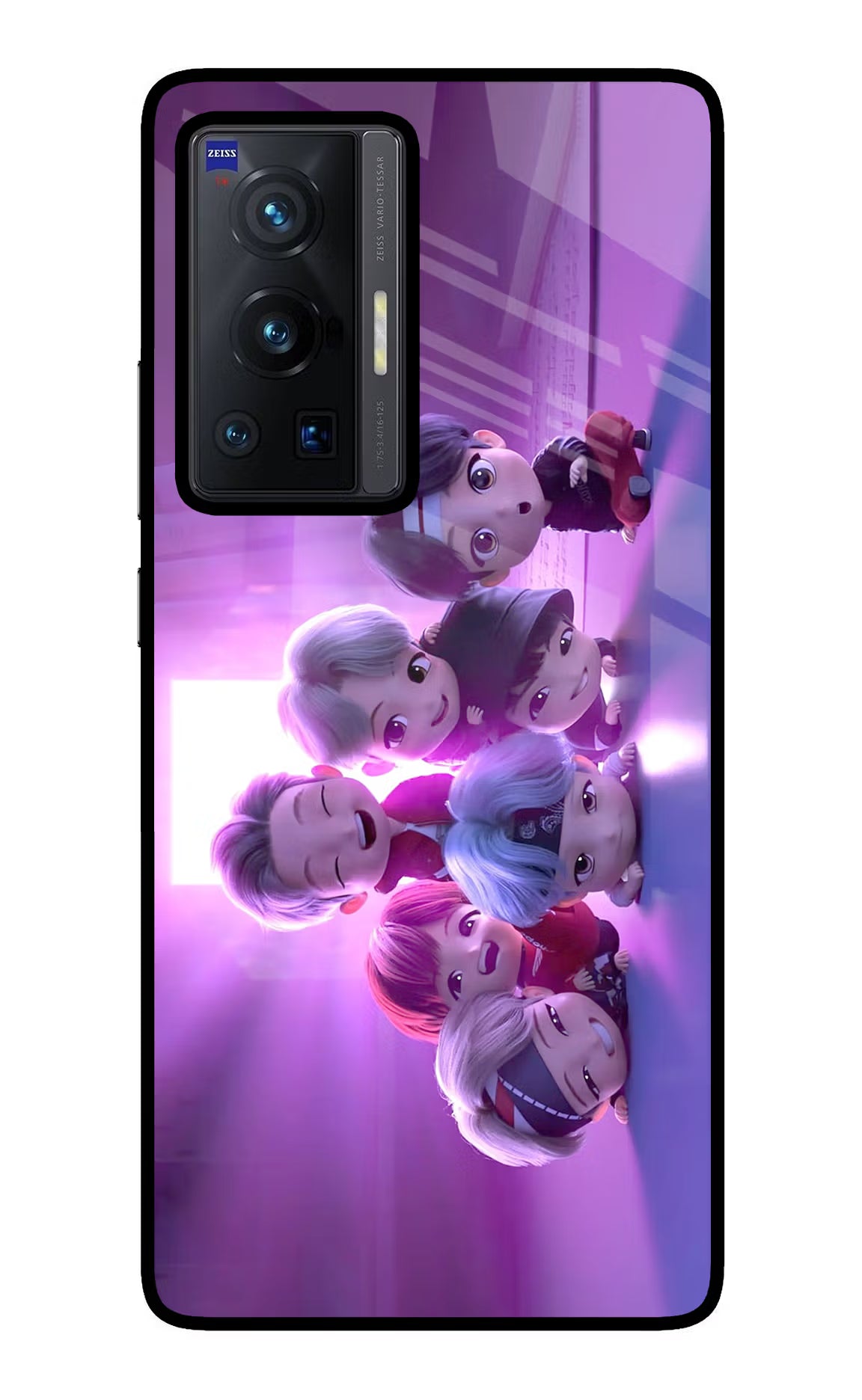 BTS Chibi Vivo X70 Pro Back Cover - BTS Chibi Vivo X70 Pro Glass Case Back Cover by Casekaro BTS Chibi Vivo X70 Pro Glass Case Back Cover by Casekaro