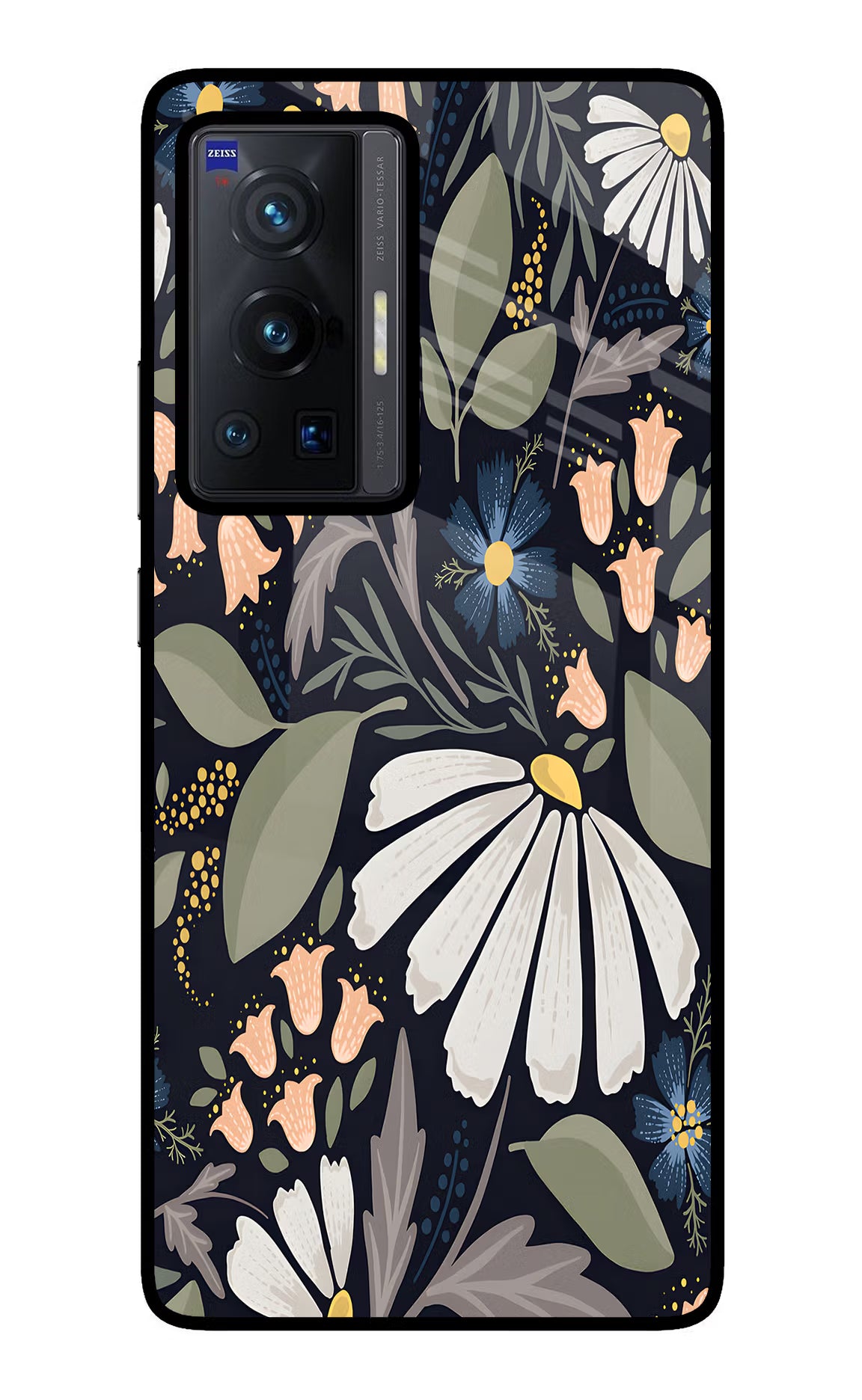 Flowers Art Vivo X70 Pro Back Cover - Flowers Art Vivo X70 Pro Glass Case Back Cover by Casekaro Flowers Art Vivo X70 Pro Glass Case Back Cover by Casekaro