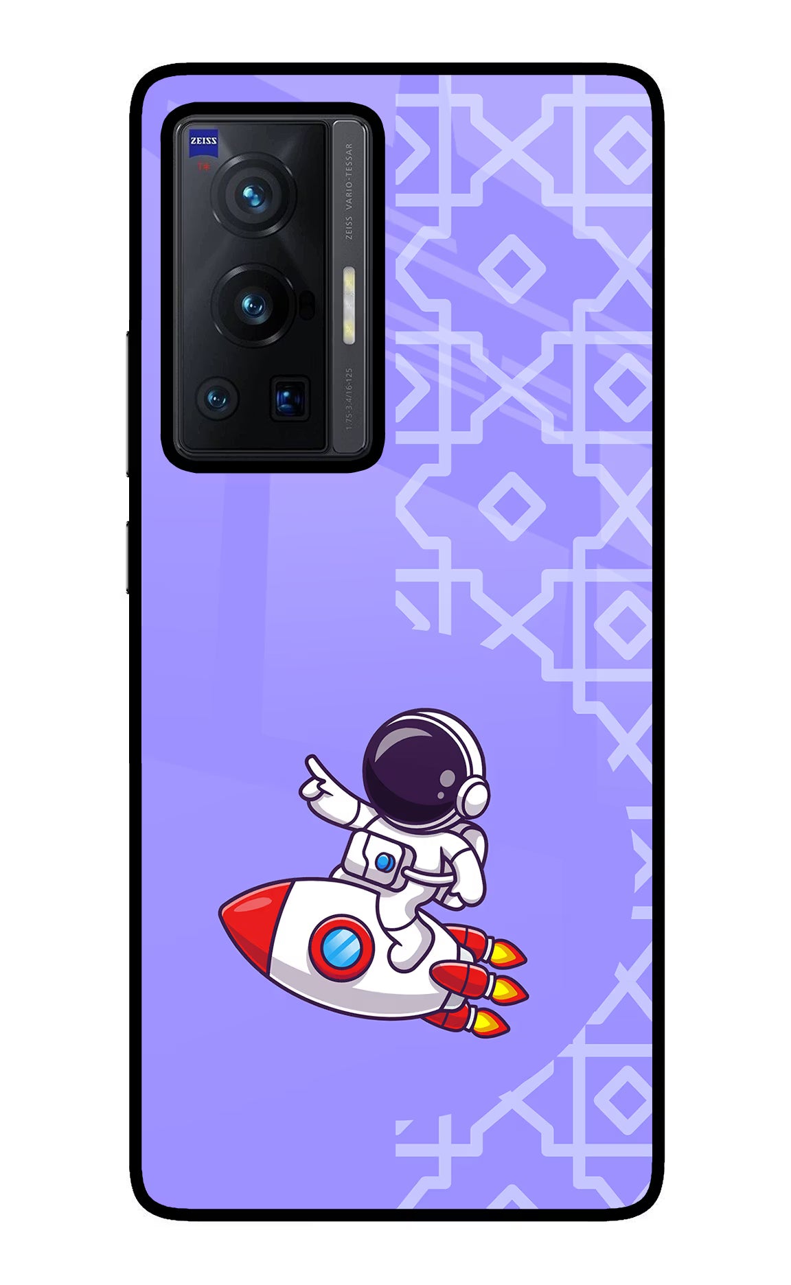 Cute Astronaut Vivo X70 Pro Back Cover - Cute Astronaut Vivo X70 Pro Glass Case Back Cover by Casekaro Cute Astronaut Vivo X70 Pro Glass Case Back Cover by Casekaro