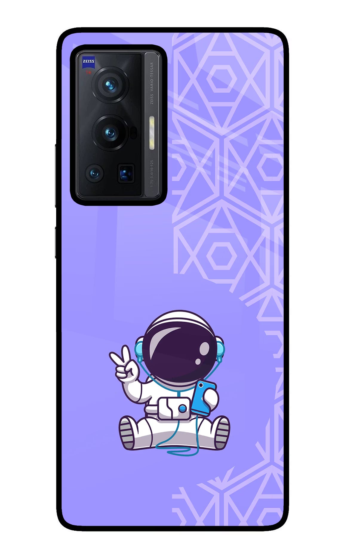 Cute Astronaut Chilling Vivo X70 Pro Back Cover - Cute Astronaut Chilling Vivo X70 Pro Glass Case Back Cover by Casekaro Cute Astronaut Chilling Vivo X70 Pro Glass Case Back Cover by Casekaro