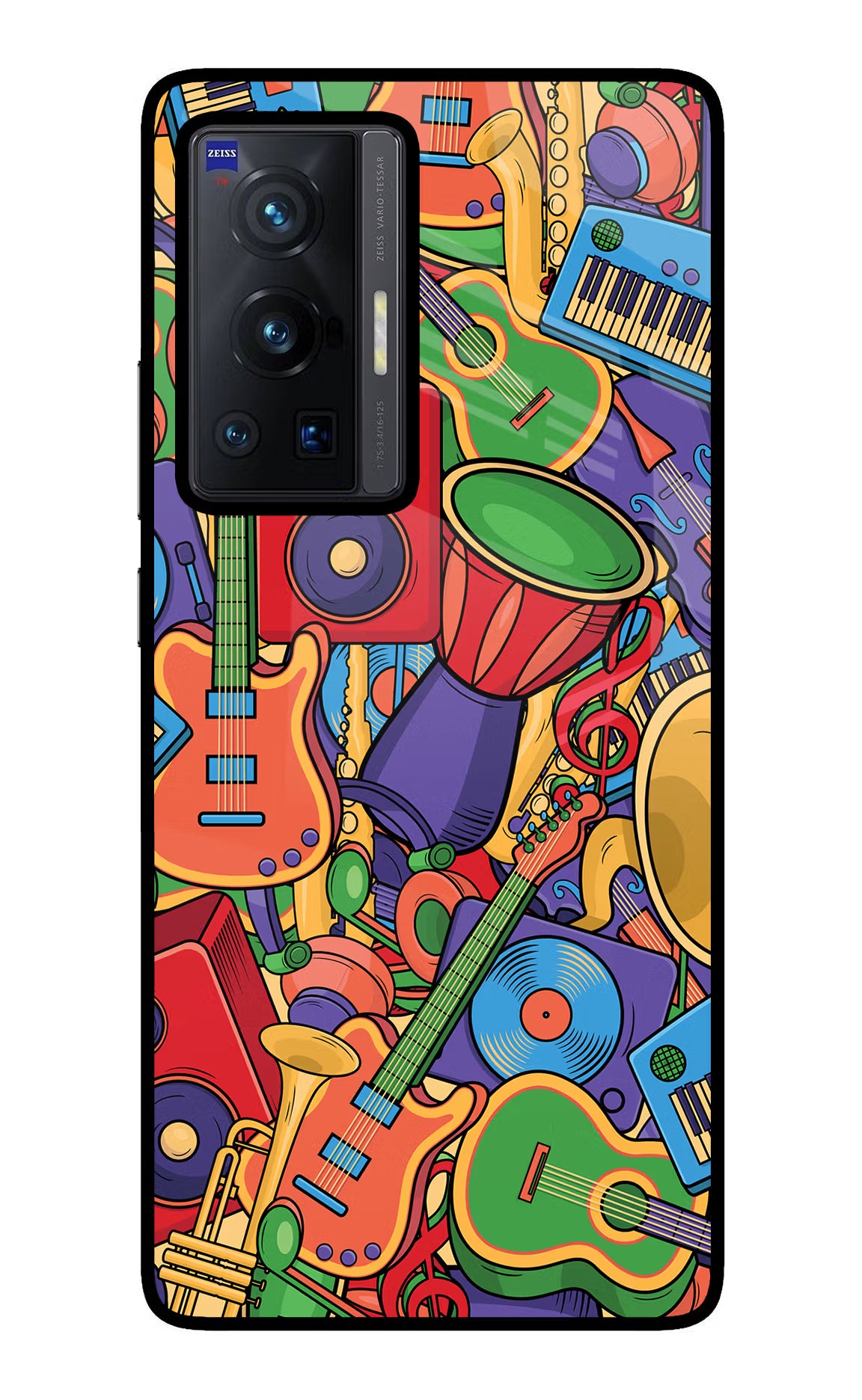 Music Instrument Doodle Vivo X70 Pro Back Cover - Music Instrument Doodle Vivo X70 Pro Glass Case Back Cover by Casekaro Music Instrument Doodle Vivo X70 Pro Glass Case Back Cover by Casekaro
